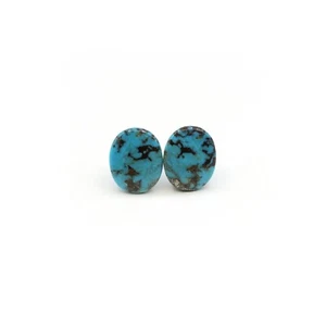 30.4ct Pair Of Natural Turquoise Oval Cabochon From Mexico - Picture 1 of 4