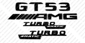 New Gloss Black Emblem Logo Letters for Mercedes-Benz GT53 Turbo 4Matic AMG X290 - Foto 1 di 14