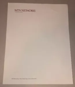 MTV Networks Stationery 1994 Musik Fernsehen TV Show Werbung Promo VH1 Nickelodeon - Bild 1 von 1