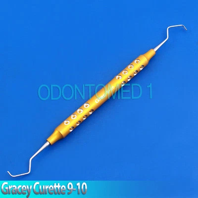 Cureta dental Gracey 9/10 mango hueco periodontal color amarillo quirúrgico Foto 1 de 3