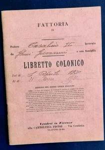 DISMETTO COLLEZIONE FIRENZE ORIGINALE LIBRETTO COLONICO 1930 - Foto 1 di 6