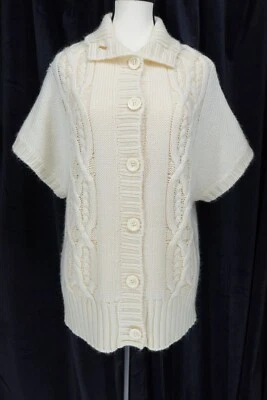 Suéter tejido manga corta estilo retro abotonado Lauren Hansen para mujer talla M Foto 1 de 4