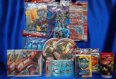 Transformers Party # 17 Bumble Bee Optimus Prime Banner Platos Mantel Taza Foto 1 de 4