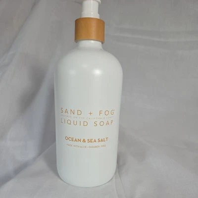 Sand + Fog 玻璃泵海洋和海盐香味液体肥皂带芦荟有效期至 2027 年 — 第 1/4 张图片