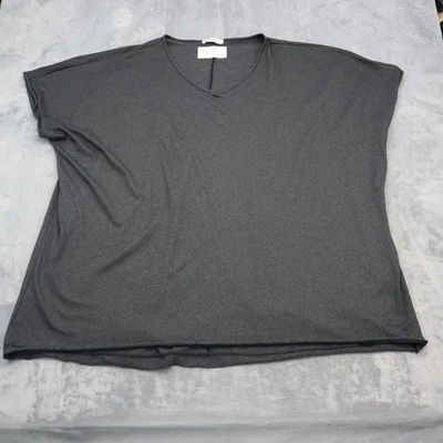 Doublju Shirt Womens 3X Black Vneck Short Sleeve Pullover Casual Plus Tee - Изображение 1 из 4