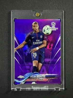 2017 Topps Chrome UEFA Kylian Mbappe Purple Refractor /250 RC ROOKIE - Image 1 of 3