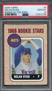 2006 Topps Rookie of the Week #5 Nolan Ryan PSA 10 HOF New York Mets 7105 - Picture 1 of 2
