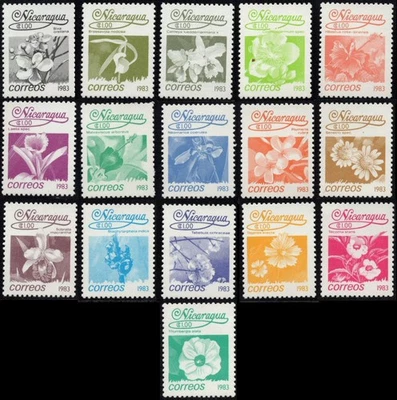 Estampillas Nicaragua 1983 Flores Sc#1209_24 MNH Foto 1 de 2