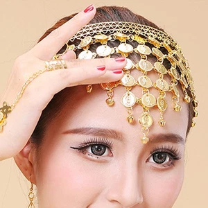 Belly Dance Headband Golden Belly Dance Headpiece Hairband Dance Costume Jew GF0 - Picture 1 of 15