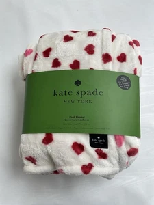 KATE SPADE RED AND PINK HEARTS DESIGN SIZE “TWIN XL BLANKET” New - Picture 1 of 4