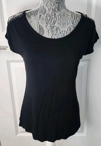 Jennifer Lopez Black Open Shoulder Embellishments SIZE XS Silver Stretchy - Picture 1 of 9