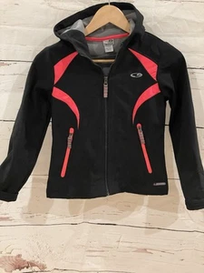 Champion Girl’s Black Hooded Sports Jacket – Neon Orange Trim, Size 7/8 - Picture 1 of 4