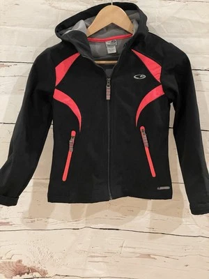 Chaqueta deportiva Champion negra con capucha para niñas - ribete naranja neón, talla 7/8 Foto 1 de 4
