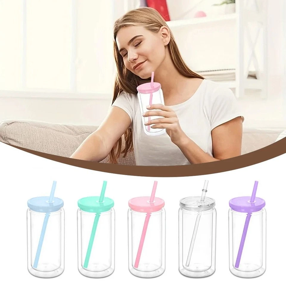 Reusable Mason Jar Cups Break-Resistant Snow Globe Tumbler  Holiday Gifts - Image 1 of 4