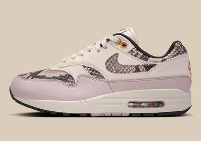 Women's Nike Air Max 1 '87 Snakeskin Light Orewood Brown Beige Nby HF5338-100 - Image 1 of 4