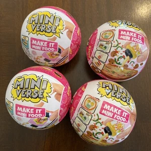 MGA’s Miniverse Make It Mini Food Diner Series 2 Lot of 4 Sealed Balls - Picture 1 of 5
