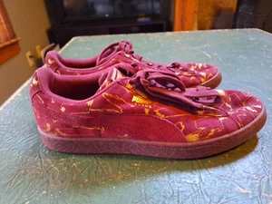 Puma Suede Classic Burgundy Purple And Gold Sneaker Mens Size 11 Rare Puma - Picture 1 of 13