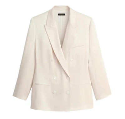 Zara X Kate Moss Ivory Double Breasted Satin  Blazer Size M  - Image 1 of 4