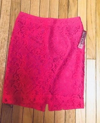 Falda de Encaje Rosa Caliente Merona S Fiesta Cóctel Nueva con Etiquetas Forrada Mini Sexy Vacaciones Foto 1 de 4