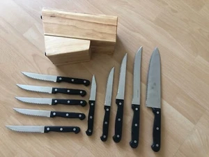 Messerset mit Block, MesserBlock mit 10 Messer, Profi Küchenmesser, Messerhalter - Bild 1 von 9