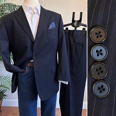 JOSEPH ABBOUD MENS 2 PC SUIT JACKET SIZE 46 PANTS 40x27 USA BLAZER SLACKS SET - Image 1 of 4