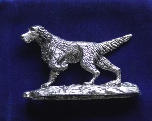 Fine Art Zinn Setter Hund Figur & Geschenkbeutel, rot englisch irisch silber Metall - Bild 1 von 5