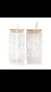 4 Flower UV Dtf Transfer Sticker Waterproof - 16OZ Glass Cup Wrap - Picture 1 of 5