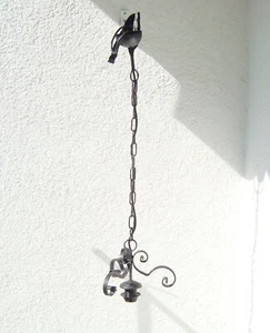 Lampenpendel, Pendelleuchte, Schmiedeeisen, Vintage, schwarz - Bild 1 von 4