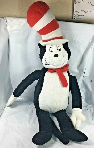 Cat in the Hat 20" Plush Dr Seuss Large Stuffed Animal Rare Thing 1 2 Cartoon Cover