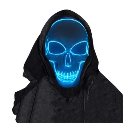 LED Maske Leuchtend Schädel Maske mit Led Licht Totenkopf Masken Vollmaske Ne... - Bild 1 von 4