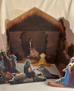 Vtg Hallmark Christmas Card Fold Out Nativy Scene Advent Calendar 12.5” X 10.25” - Picture 1 of 10