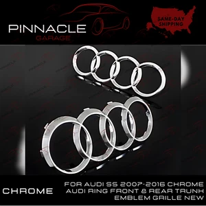 For Audi S5 2007-2016 Chrome Audi Ring Front & Rear Trunk Emblem Grille PG - Picture 1 of 1