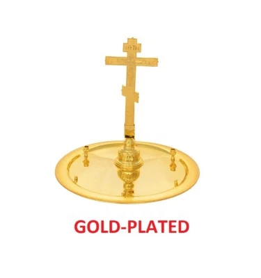 Disco ortodosso bizantino con crocifisso esaltazione venerazione della Santa ... - Immagine 1 di 3