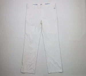 Adidas Mens 36x34 Spell Out Flat Front Golfing Golf Chino Pants White Polyester - Picture 1 of 12