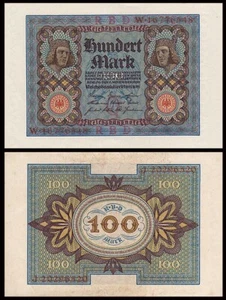 GERMANY WEIMAR REP 100 MARK 1920 AU "BAMBERG HORSEMAN"(IN BAMBERG CATHEDRAL) - Picture 1 of 1