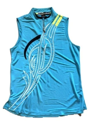 Top Jamie Sadock Mujer Pequeño Azul Verde Blanco Negro Sin Mangas Golf con Defecto Foto 1 de 4