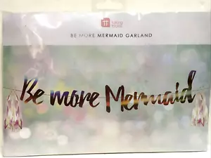 BE MORE MERMEID GUIRNALDA MESAS PARLANTES 10 FT COLOR IRIDISCENTE NUEVO EN PAQUETE - Imagen 1 de 3