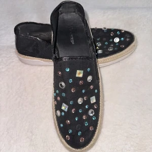 WANTED WOMEN'S BLACK MESH WITH RHINESTONES FASHION SHOE Sz 8 - Picture 1 of 13