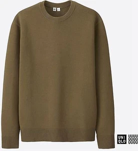 LEMAIRE x UNIQLO 'U' Men's Designer Milano Ribbed Crew Neck Sweater M Khaki NWT! - Picture 1 of 12