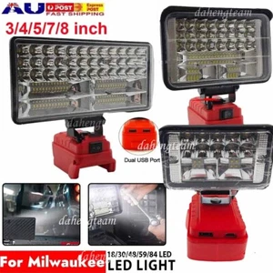LED Work Light 18V For Milwaukee Battery USB C Workshop Flashlight Torch Camping - Picture 1 of 32