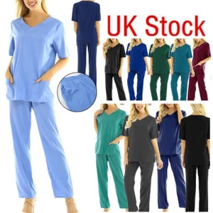 Unisex Men Women Scrubs Lab Suit Uniform Hospital Doctor Nurse Surgeon Workwear - Picture 1 of 98