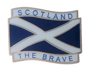 Schottland gewellte St Andrew's Saltire "Schottland die Tapferen" Flagge Pin Anstecker - Bild 1 von 2