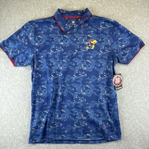 Kansas Jayhawks Colosseum Blue & Red Camo Men’s Collared Golf Polo T-Shirt (L) - Bild 1 von 15