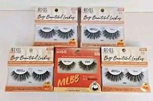 Ardell BBL and KISS MLBB 3D False Eyelashes Lot of 5 Thicc Slim Thicc Bold Look - Picture 1 of 21