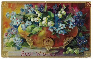 Vintage Postcard Best Wishes - Picture 1 of 2
