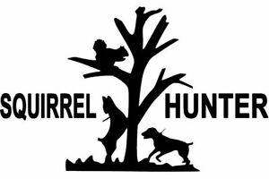 Vinyl Car Truck Window Sticker Decal Squirrel Hunter Dogs Treeing Wood Feist Cur