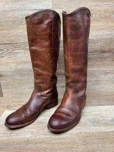 Bota de montar Frye Melissa Button 2 de cuero marrón para mujer talla 7 - Imagen 1 de 9