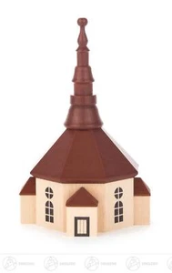 Miniatur Seiffener Kirche natur BxHxT 7 cmx10 cmx7 cm NEU Erzgebirge Holzfigur - Picture 1 of 1