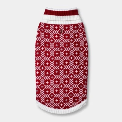 Suéter para perro - rojo/blanco, grande Foto 1 de 3
