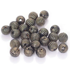 Vintage Retro Spacer Beads Stripe Acrylic DIY Jewelry Making Accessories 100Pcs - Picture 1 of 31
